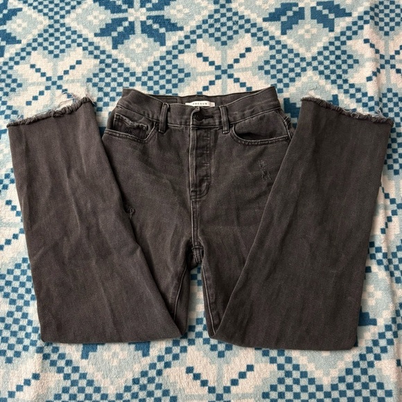 Pacsun Women’s Black Distressed High Rise Straight Jeans‎ Size 24 - Picture 1 of 9